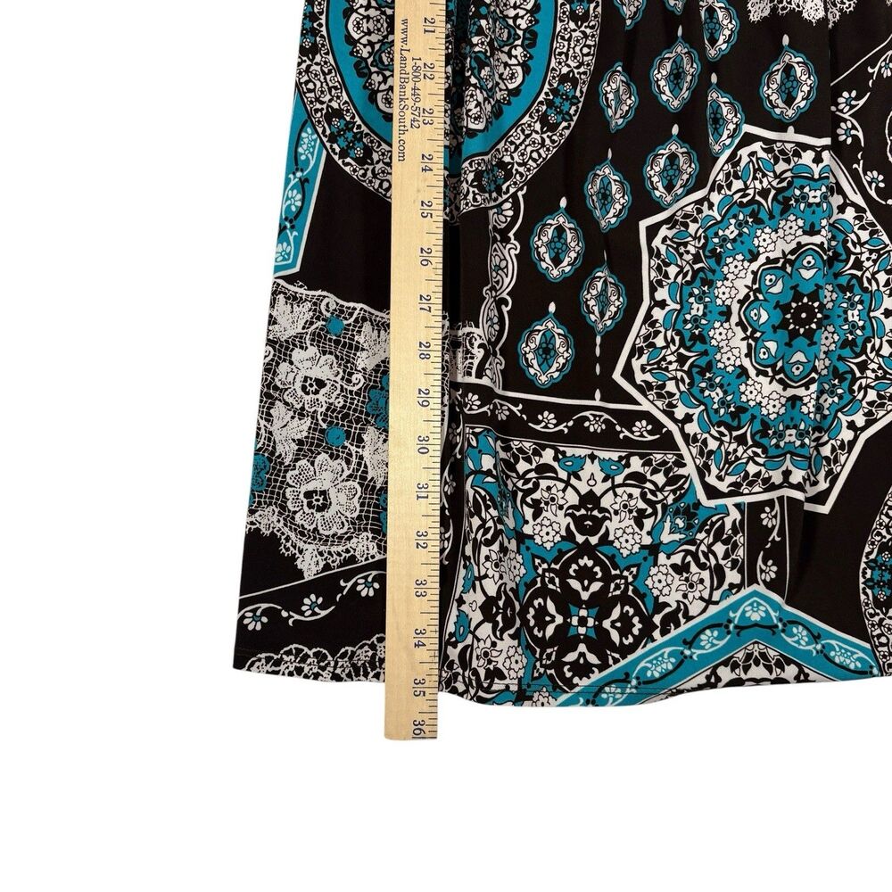 DressBarn Women’s Dress Size 10 Empire Waist Paisley Geometric Print Midi - Picture 5 of 8